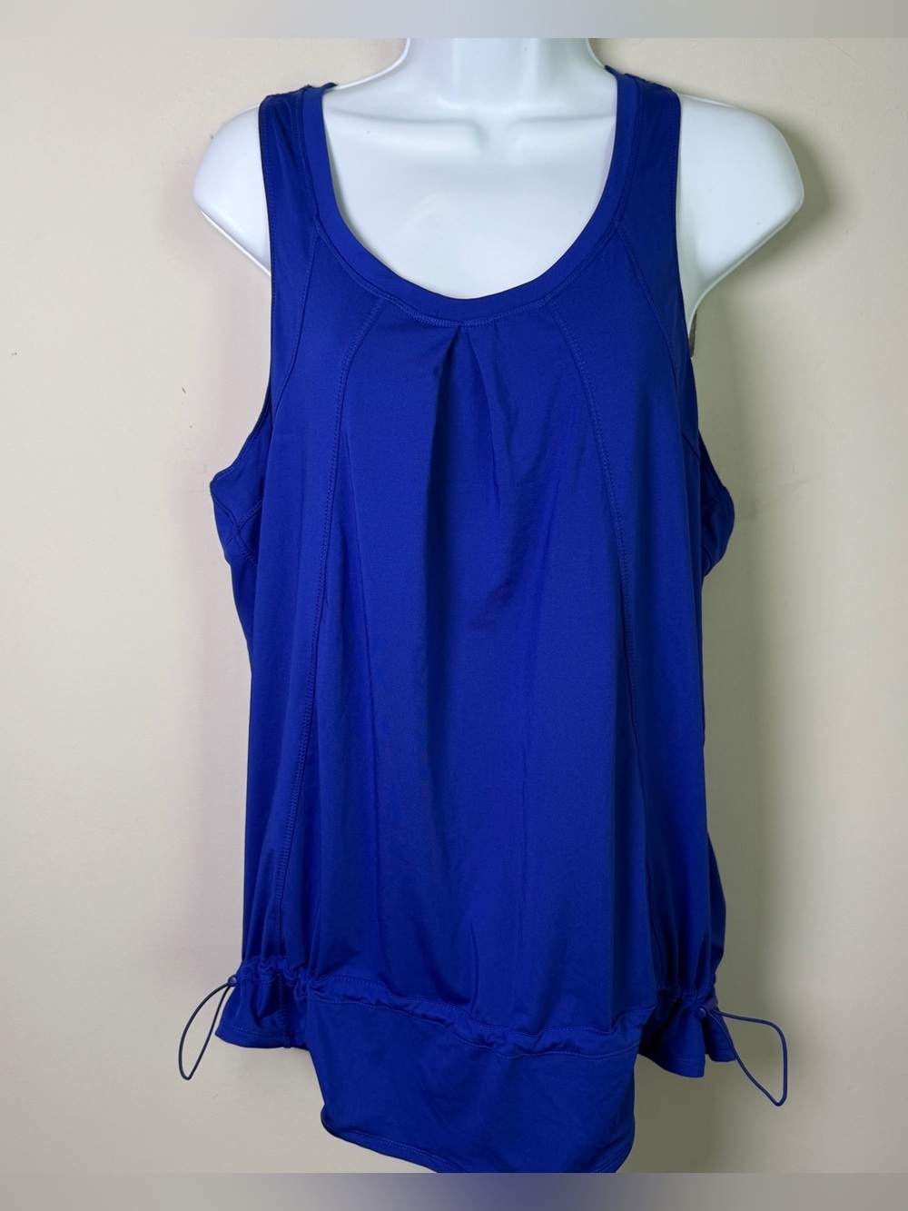 NWT 32 Degrees Cool Racerback Tank XL Blue Drawstring Hem Athleisure